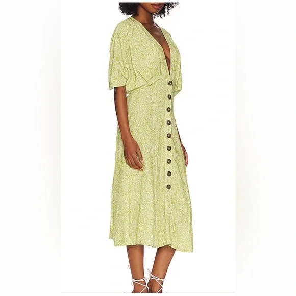 Ana Nata -Mia dress - colour celery foxglove - Picture 2 of 6
